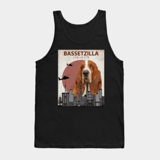 Bassetzilla – Basset Hound Giant Dog Monster Tank Top